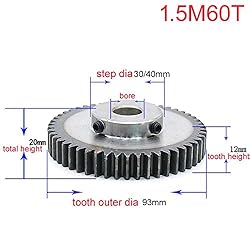 1.5 Mod 60Teeth Spur Gear with Step Bore 16mm
