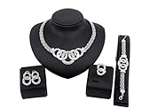 Iumer Four Sets Of Necklace Earrings Bracelet Ring Jewelry Set