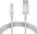 AmazonBasics Nylon Braided Lightning to USB A Cable, MFi Certified iPhone Charger, Silver, 6-Foot primary
