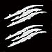 YGMONER 2PCS Claw Marks Decal Reflective Sticker 16 x 5in (Silver White)