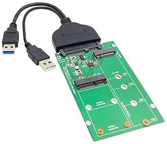 Adapter and cables, 0.2M 0.6FT USB 3.0 to SATA 22pin 2.5" Hard Disk to Combo Mini PCI- E 2 Lane M.2 NGFF &amp; mSATA SSD Adapter Converter