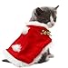 Pet Christmas Cloak Costume with Bells Soft Thick Fabric Pet Clothes Apparel Outfit Dress-up for Puppy Kitten Small Cats Dogs (S)