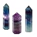 CrystalTears Fluorite Healing Crystal Wands Set Faceted Prism Gemstone Point Wand Carved Reiki Healing Stone with Box Gift for Christmas