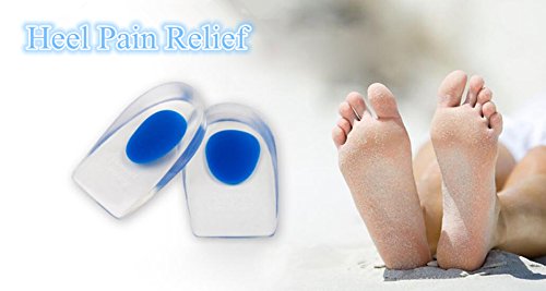 ISHOWStore Pain Relief Soft Gel Shoe Insole Silicone Heel Support Orthotic Feet Cushion for Men and Women (Red-Women)