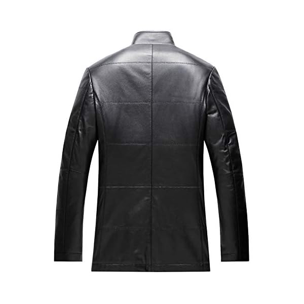 Denny&Dora Mens Mink Fur Coat Black Color Men's Sheepskin Jacket - Image 3