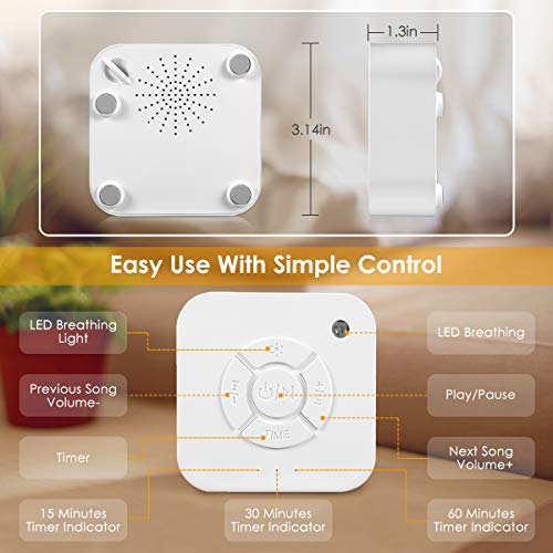 White Noise Machine, 2019 Upgraded Sleep Relax Sound Machine with 8 Soothing Nature Sounds and Sleep Timer