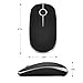 2.4GHz Wireless Bluetooth Mouse, Jelly Comb Dual Mode Slim Wireless Mouse with 2400 DPI Compatible for PC, Laptop, Mac, Android, Windows - Black and Silver