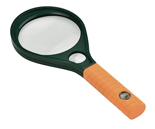 SE MD3538 Dual-Power 1.5x and 6x Handheld Magnifier with Compass