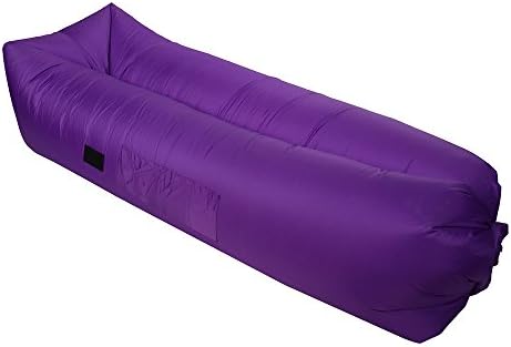 Inflatable Air Lounger Portable Self Inflating Sofa Chair, Waterproof Ripstop Lounge for Chillout Camping and Hiking, Beach Pools Travel, Outdoor Indoor Lazy Bag , Inflate Anywhere (Purple)