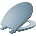 Mayfair 46EC 034 Molded Wood Toilet Seat with Lift-Off Hinges, Round, Sky Blue