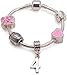 Liberty Charms Childrens Pink Happy 4th Birthday Silver Plated Charm Bracelet. 4 Year Old Girls Gift With Gift Box (5.9in/15cm)