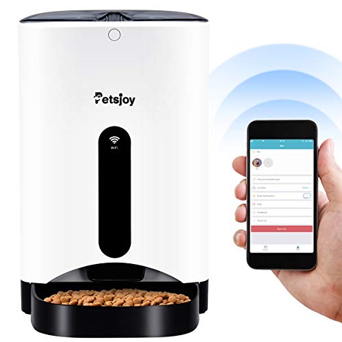 Giantex Automatic Pet Feeder Food Dispenser for Dogs, Cats, 4.3L Large Capacity, Wi-Fi Enabled App for iPhone and Android, Distribution Alarms, Portion Control, Timer Programmable, Up to 4 Meals A Day