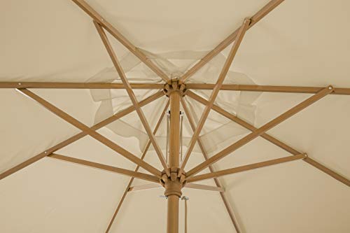 Schneider Sonnenschirm Malaga, natur, 300 cm rund, 614-15, Gestell Alu/Stahl, Bespannung Polyester, 7.2 kg, – Bild 5