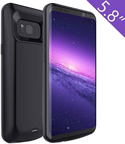Galaxy S8 Battery Case, [5000mAh] Battery Charger Case, External Battery Backup Juice Pack Rechargeable Charger Case Pack Power Bank Cover For Samsung Galaxy S8 (2017) ( Black)