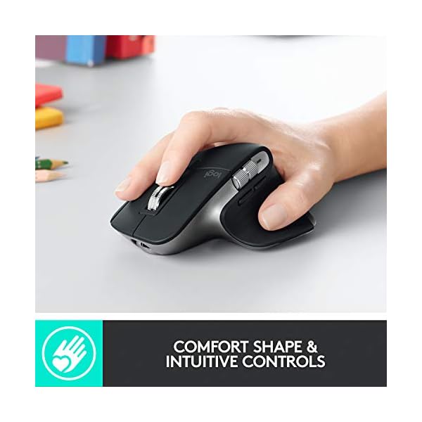 Logitech-MX-Master-3--Advanced-Wireless-Mouse-for-Mac-Ultrafast-Scrolling-Ergonomic-Design-4000-DPI-Customisation-Energy-Saving-USB-C-Bluetooth-Apple-MacBook-iPad-Compatible-Grey Logitech MX Master 3 for Mac