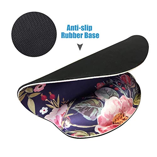 Ergonomic Mouse Pad with Wrist Support,Dooke Cute Wrist Pad with Non-Slip Rubber Base for Computer, Laptop, Home Office Gaming, Working, Easy Typing & Pain Relief Flower - Thumbnail 4
