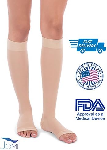 JOMI COMPRESSIONKnee High Collection, 20-30mmHg Premiere Open Toe, Full Wide Calf 221