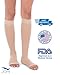 Jomi Compression Knee High Stockings Collection, 20-30mmHg Surgical Weight Open Toe, Full Wide Calf 221 (Large, Beige)