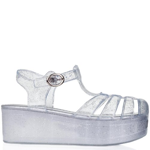 clear platform jelly shoes
