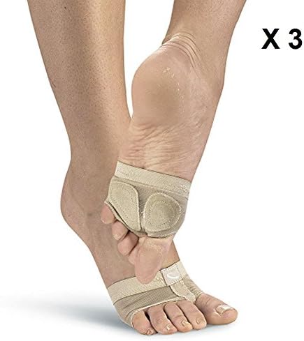 Chairtes Dance Paws Pad Foot Thongs Toe Undies Half Lyrical Shoes Padded Ballet Belly Footwear Pack of 3 Size L