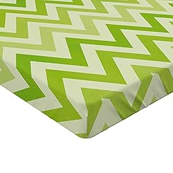 Ambesonne Lime Green Fitted Sheet Set, Chevron