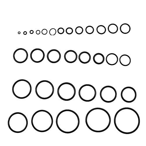 Eyech 407PC SAE Buna Rubber Universal O-Ring Assortment Kit Metric Automotive Car Vehicle Plumbing Gasket Air Connections - 32 Sizes