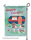 Flagology.com, Disney, Mickey Mouse & Minnie Mouse, Happy Campers Mickey & Minnie, Outdoor, Garden Flag 12.5