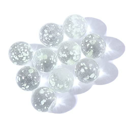 Vctitil 30Pcs Glowing in Dark Glass Marbles - Luminous, Transparent, 12mm/0.47inch - Marble Games, Vase Filler, Home Decor, Marble Runs