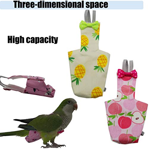 3D Stereoscopic Waterproof Washable Reusable Bird Parrot Diaper Flight Suit Nappy,Soft Pet Pee Pad Suitable for Parrot Macaw,African Grey Budgie Parakeet,Cockatoos,Parrot Bird Diaper (XS, fruit) - Thumbnail 6
