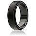 ROQ Silicone Rubber Wedding Ring for Men, Comfort Fit, Men's Wedding Band, Breathable Rubber Engagement Band, 8mm Wide 2mm Thick, Step Edge, Single, Black, Size 9
