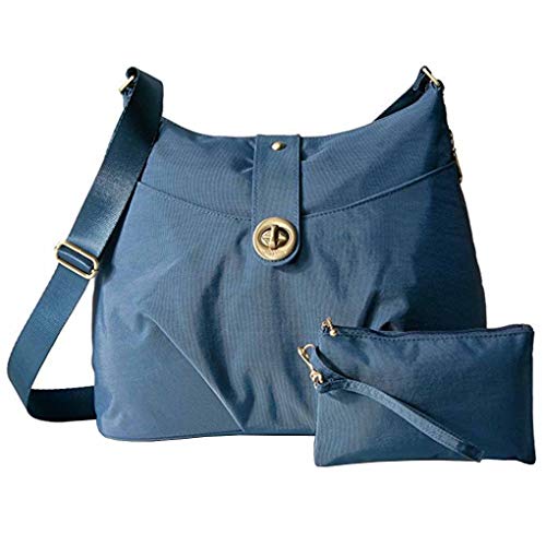 Baggallini Helsinki Slim Light Sholder Hobo Bag Crossbody w Key Chain (Slate Blue)