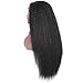 Buladou Hair Kinkys Straight Synthetic Hair Wigs Mothers Day Gift 26 Inch Lace Front Heat Resistant Wigs for Black Women Long High Temperature Wig with 5” Deep Parting Space (Black)…