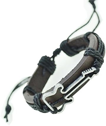 Trillion Cut Guitar Genuine Leather Bracelet Bangle Bracelets Handmade Jewelry Fashion For Women and Men