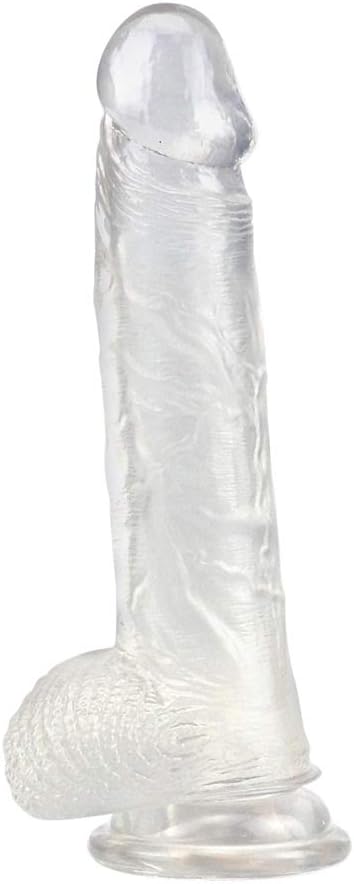 LSHMM Massage Wand 8.26 inch Women's Silicone -Ďîldɔ, Realistic Real Touch Toys for Female - Health and Safety Waterproof LSHMM (Color : Clear)