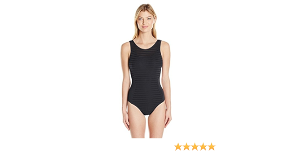 sheer panel swimsuit