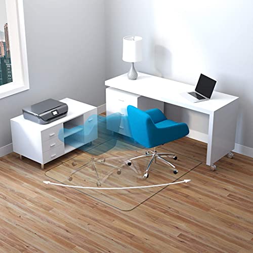 Vitrazza Glass Office Chair Mat Square 48" x 48" Chiaro Std Clear