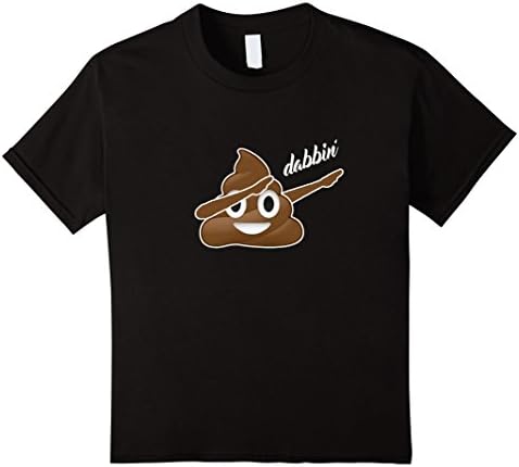 Kids Funny Dabbing Poop Emoji T-Shirt 10 Black
