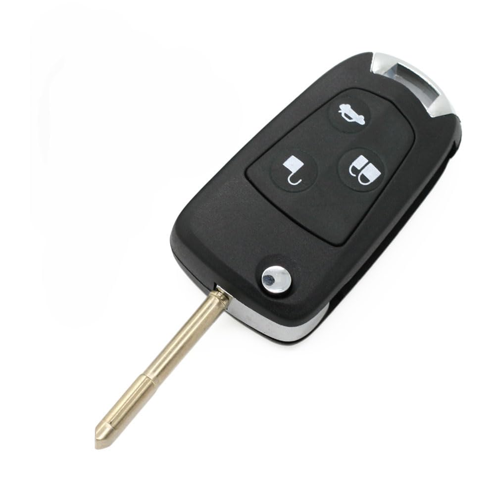 BROVACS Modified Upgraded Flip Key Shell Compatible with FORD 3 Button Keyless Entry Remote Key Case Fob White SS725A