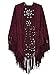 PERSUN Women's Faux Suede Laser Cut Fringed Western Shawls Triangle Wrap Scarf