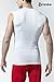 TM-V15-WHTZ_Large Tesla Men's Cool Dry Compression Muscle Tank Baselayer V Neck Sleeveless V15