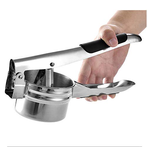 Potato Ricer Masher Stainless Steel with 3 Interchangeable Discs and Potato Peeler, Fruit and Vegetables Press with Non-slip Silicone Grip Handle - Thumbnail 5