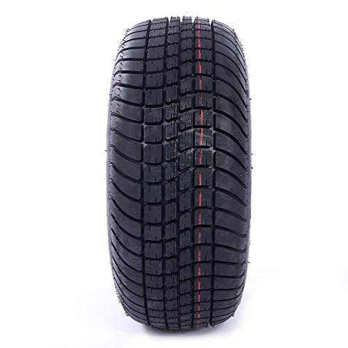 20.5x8.0-10 LRC Loadstar Bias Trailer Tires on 5 Lug White Wheels 205/65-10 Set of 2