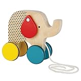 Petit Collage Jumping Jumbo Elephant Wood Pull Toy