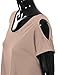 Doublju Womens Short Sleeve Cut-Out Shoulder Tunic Blouse Top