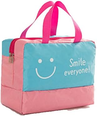 Beach Tote Bag, Waterprrof Oxford Cloth Organizer handbag with Pocket, Handles and Zipper for Swimming, Spa, Surfing, Fitness, Rafting, Water Gaming (pink)