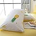 VClife Yellow Pineapple Print Bedding Sets 100% Cotton Full/Queen Size Geometric Pattern Duvet Cover Sets for Boy Girl Teens Fashion Fruits Plant Quilt Cover Sets