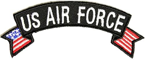 US AIR FORCE SMALL 4"X1" ROCKER PATCH Embroidered Military Veteran Biker Jacket Vest Emblem