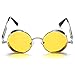 ROCKNIGHT Polarized Round Yellow Sunglasses For Men Women Night Vision Sunglasses Metal Frame