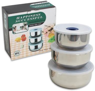 Stainless Steel Mixing Bowls with Lids. Set of 3 Non-Slip Stainless Steel Mixing Bowls. Standard Weight Food Storage and Mixing Bowls Set. Dishwasher Safe. Mirror Finish. Easy to Store.