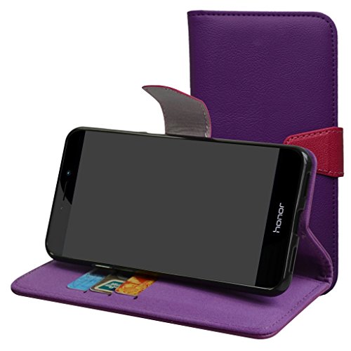 P8 Lite 2017 / Honor 8 Lite Case,Mama Mouth [Stand View] Premium PU Leather [Wallet Case] With Card Slots Cover For HuaWei P8 Lite 2017 / Honor 8 Lite Smartphone,Purple